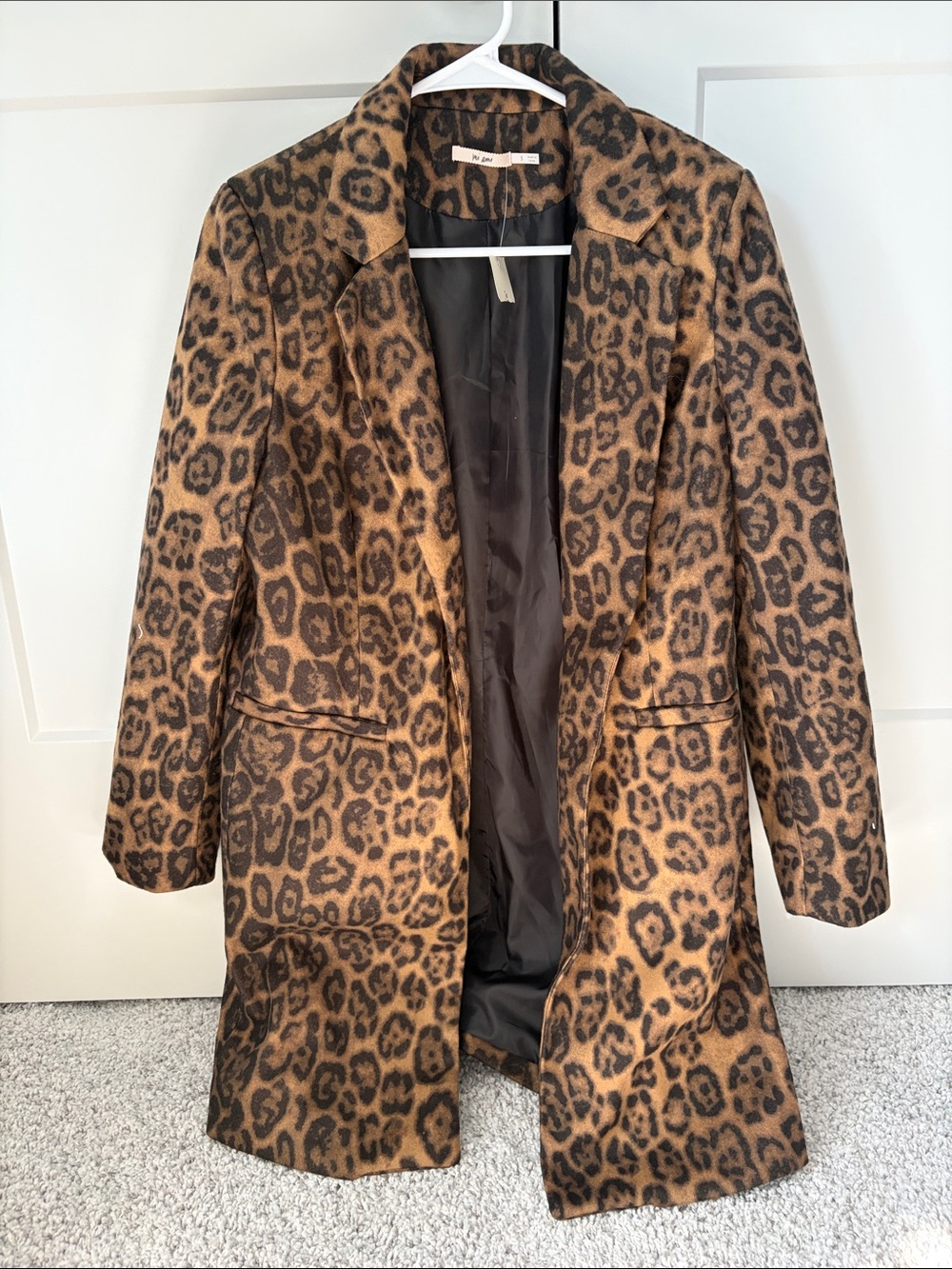Francesca's Collections Leopard Print Trench Coat - Brown & Black